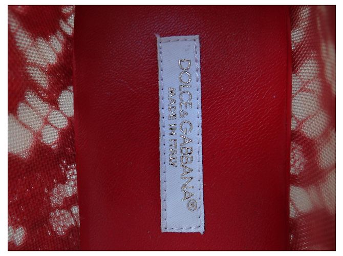 Dolce & Gabbana Bailarinas de Encaje Rojo Roja - vista 11