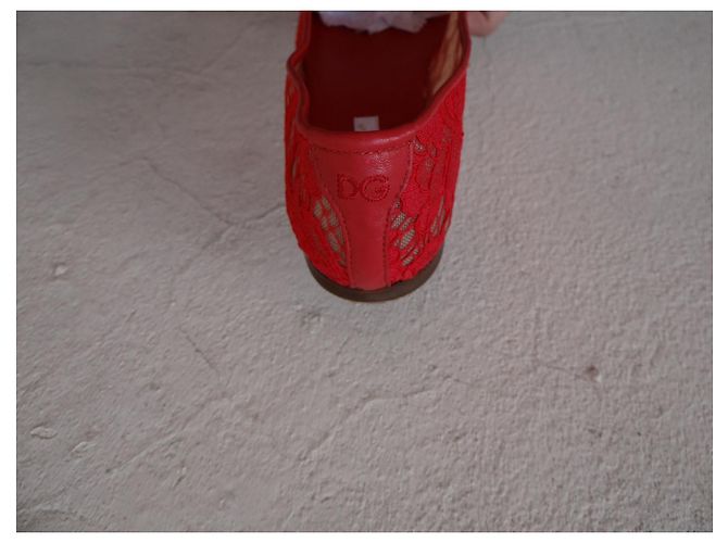 Dolce & Gabbana Bailarinas de Encaje Rojo Roja - vista 9