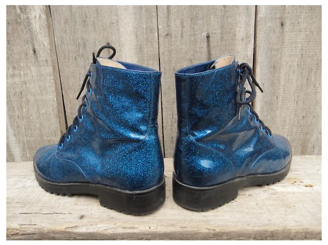 Stivaletti Mellow Yellow in vernice glitterata blu 38 - vista 4