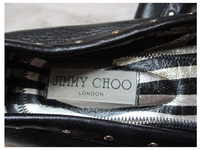 Jimmy Choo Bailarinas con hebillas de cuero negro, 37,5 - vista 6