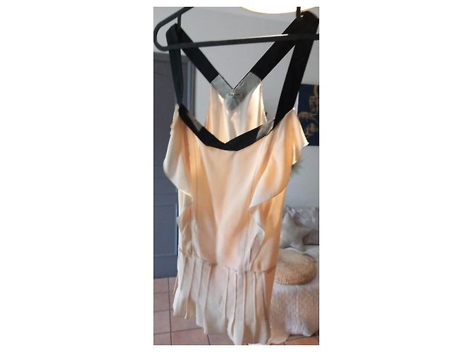Top de chifón de seda Miu Miu Crema Crudo - vista 2
