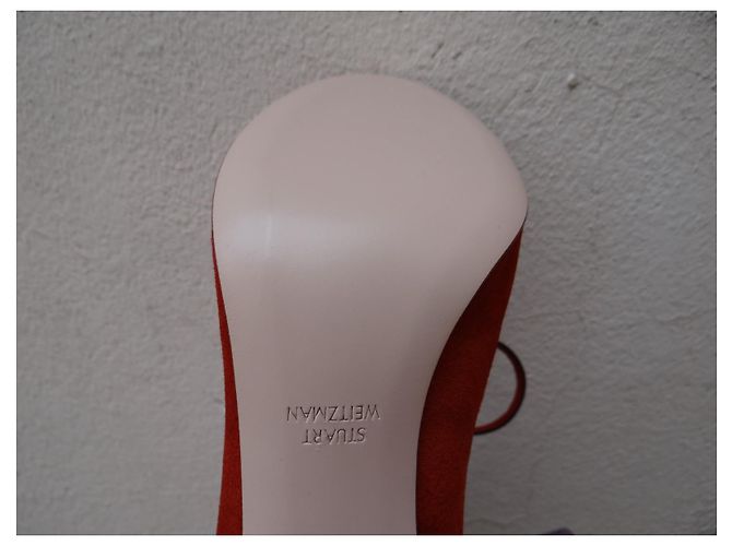 Stuart Weitzman Schnürstiefeletten aus Leder Rostrot - Ansicht 15