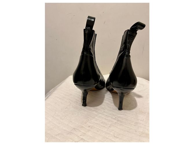 Diane Von Furstenberg Botines Chelsea DvF Mollo de charol Negro - vista 2