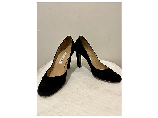 Diane Von Furstenberg DvF klassische hochhackige Wildlederpumps Schwarz - Ansicht 3