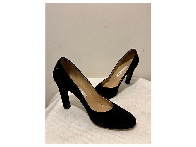 Diane Von Furstenberg DvF klassische hochhackige Wildlederpumps Schwarz - Ansicht 5