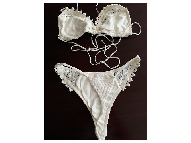 Autre Marque 2pieza de crochet con turquesa Beige - vista 6