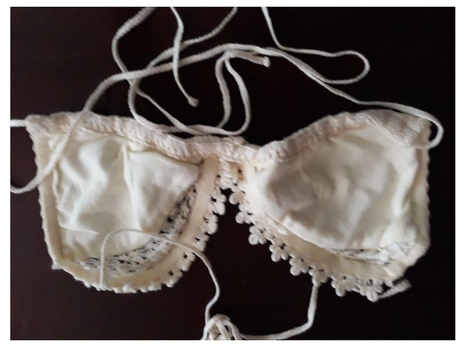 Autre Marque 2pieza de crochet con turquesa Beige - vista 2