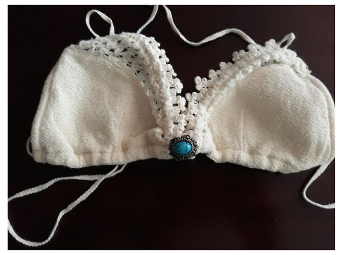 Autre Marque 2pieza de crochet con turquesa Beige - vista 4
