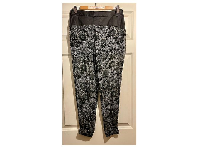 Calça harém de chiffon Helmut Lang Preto Cinza - vista 2