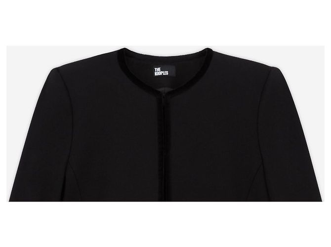 The Kooples Chaqueta corta negra de crepé de algodón Negro - vista 4