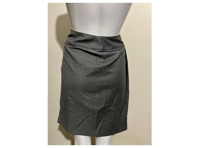 Falda cruzada de lana Joseph gris - vista 2