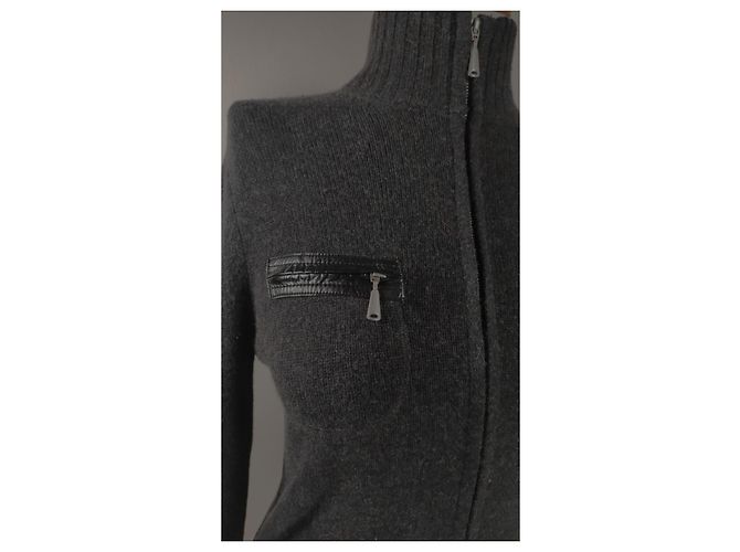 Luisa Cerano Zip Cardigan Black Cashmere Wool - view 3