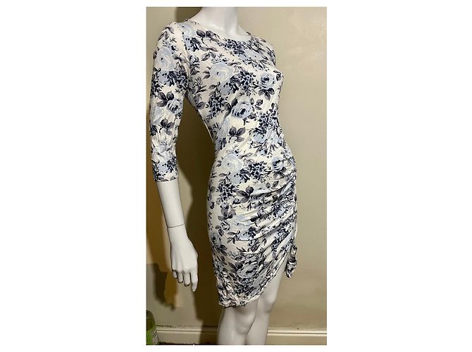 Ichi Jasmin Kleid asymmetrisch weiß gemustert Mehrfarben - Ansicht 5