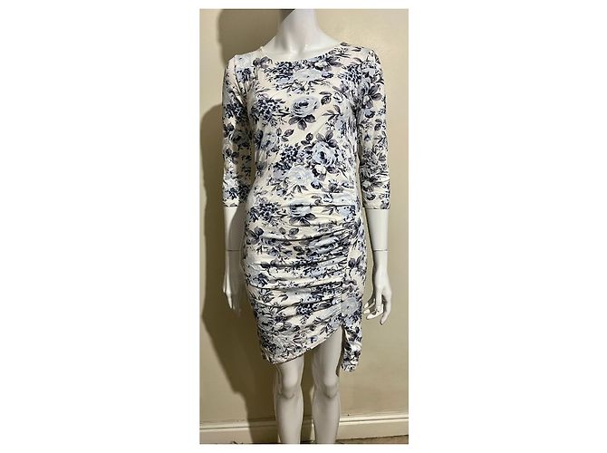 Ichi Jasmin Kleid asymmetrisch weiß gemustert Mehrfarben - Ansicht 6