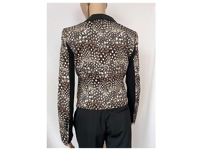 Blazer Bcbg Max Azria Marrone Nero Cotone - vista 2