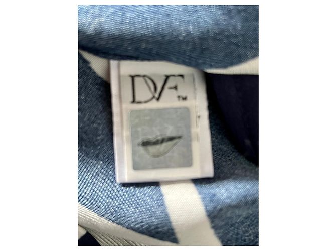 Diane Von Furstenberg DvF Harriet Kleid mit Blumenmuster Weiß Marineblau - Ansicht 4