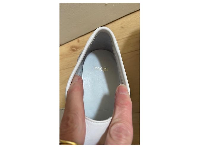 Mocassins Maje de couro branco - vista 6