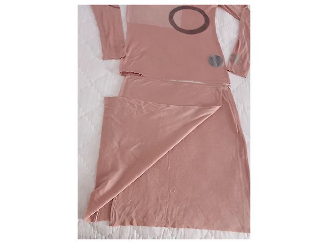 Conjunto falda + top Chanel Rosa Gris Burdeos - vista 10