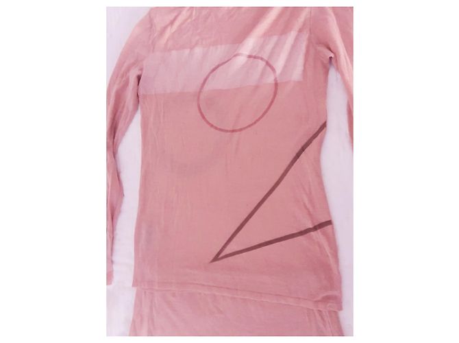 Conjunto falda + top Chanel Rosa Gris Burdeos - vista 12