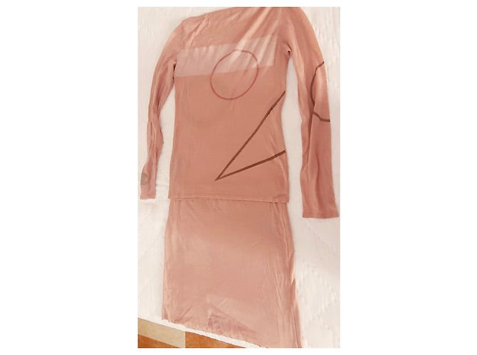 Conjunto falda + top Chanel Rosa Gris Burdeos - vista 6
