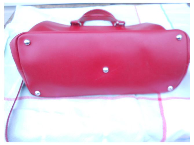 bag-in 100%Longchamp in pelle rossa Rosso - vista 3