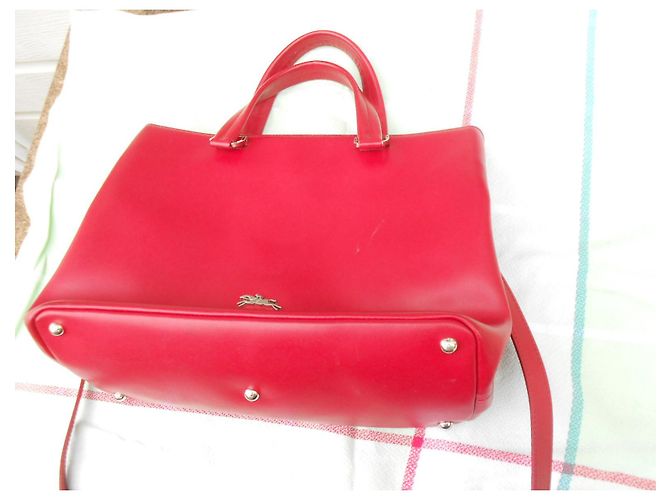 bag-in 100%Longchamp in pelle rossa Rosso - vista 4