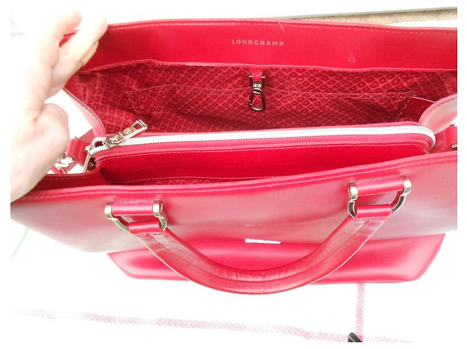 bag-in 100%Longchamp in pelle rossa Rosso - vista 6