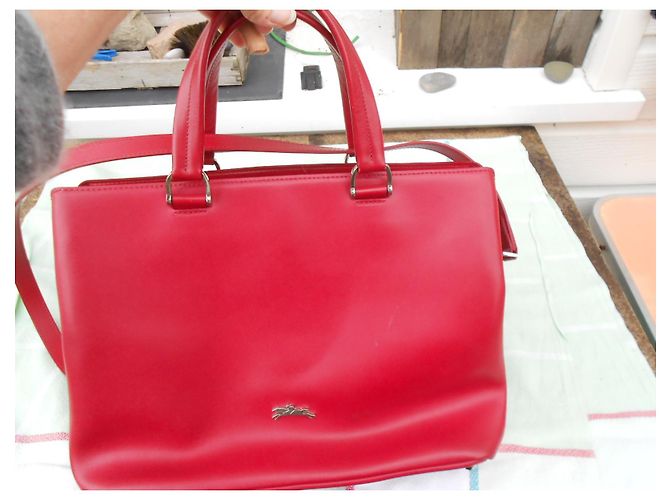 bag-in 100%Longchamp in pelle rossa Rosso - vista 9