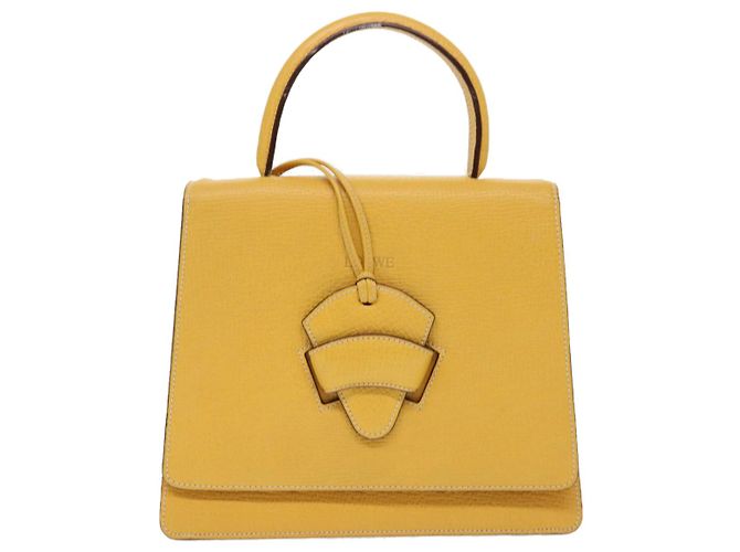 Borsa a mano LOEWE Barcelona in pelle 2modo Yellow Auth am4030 Giallo - vista 13