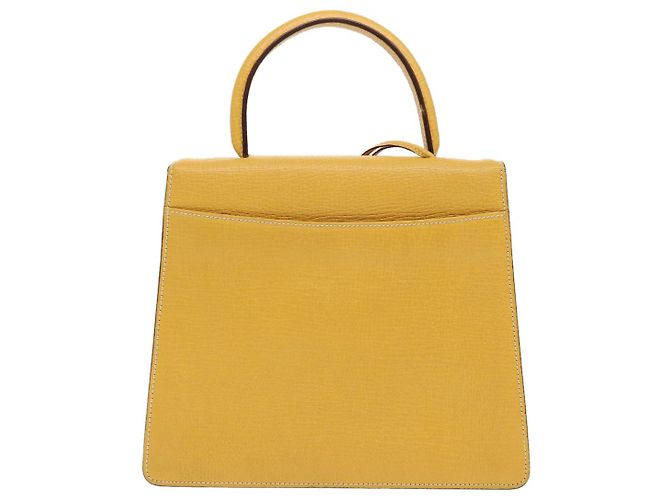Borsa a mano LOEWE Barcelona in pelle 2modo Yellow Auth am4030 Giallo - vista 2