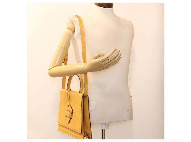 Borsa a mano LOEWE Barcelona in pelle 2modo Yellow Auth am4030 Giallo - vista 26