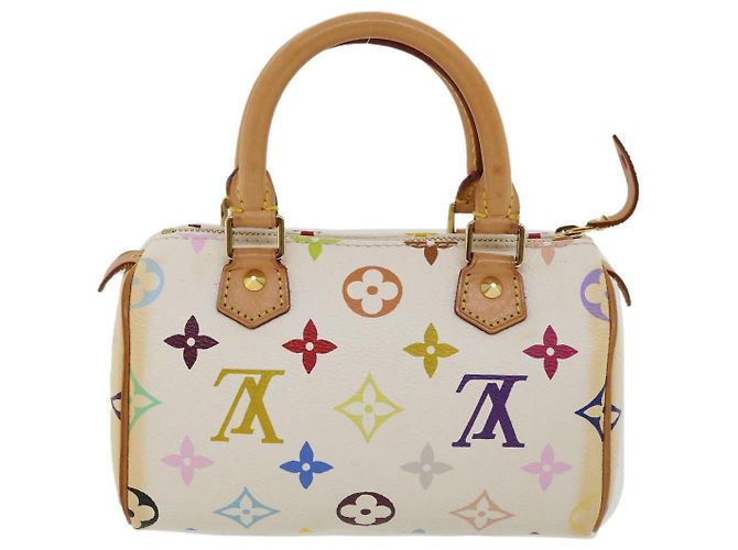 Louis Vuitton Monogram Multicolor Mini Speedy Hand Bag White M92645 Blanc Multicolore - vue 3