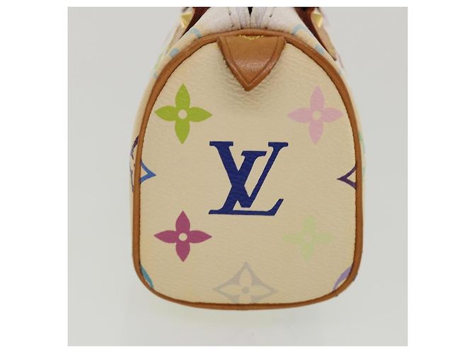 Louis Vuitton Monogram Multicolor Mini Speedy Hand Bag White M92645 Blanc Multicolore - vue 4