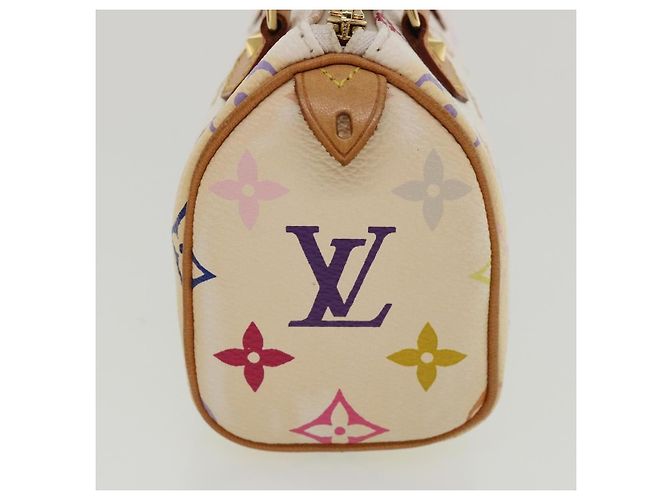 Louis Vuitton Monogram Multicolor Mini Speedy Hand Bag White M92645 Blanc Multicolore - vue 5