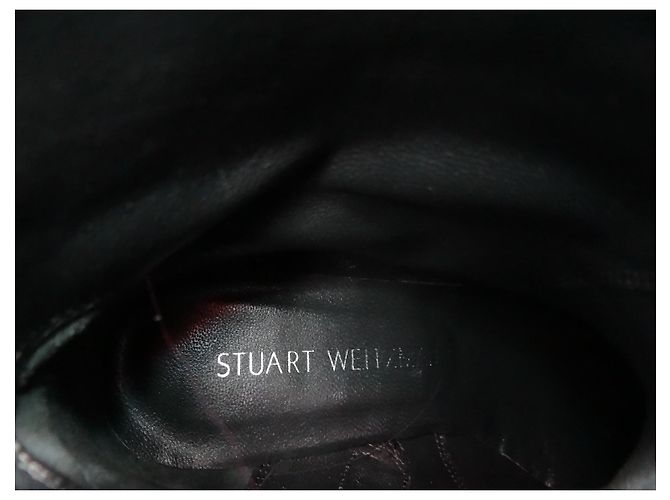 Stivaletti Stuart Weitzman in pelle nera e ecopelliccia multicolore 36 IT Nero - vista 11