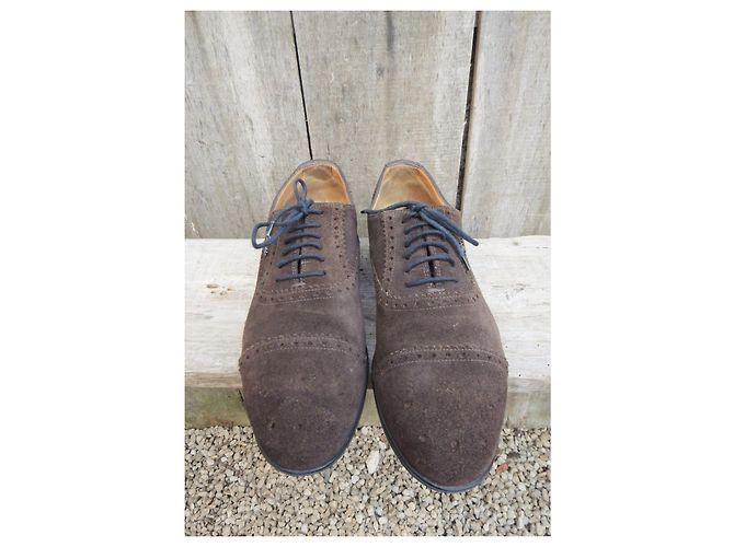 Brogue Gucci Marrone Scuro Camoscio Taglia 41 - vista 3