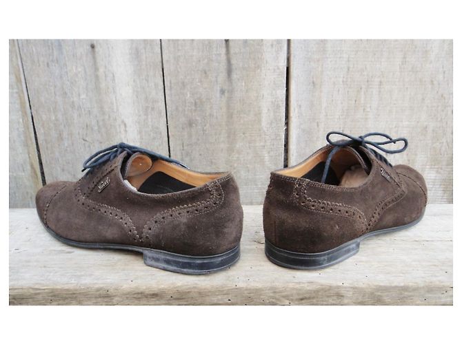 Brogue Gucci Marrone Scuro Camoscio Taglia 41 - vista 5