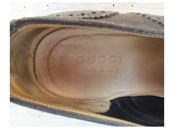 Brogue Gucci Marrone Scuro Camoscio Taglia 41 - vista 7