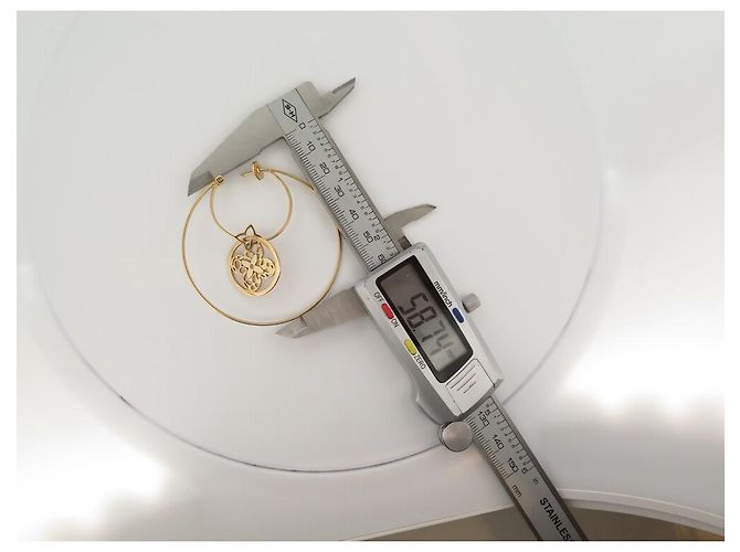 NUOVE ORECCHINI A CERCHIO IN ORO LOUIS VUITTON RETE MONOGRAMMA D'oro - vista 14