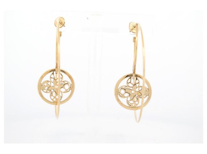 NUOVE ORECCHINI A CERCHIO IN ORO LOUIS VUITTON RETE MONOGRAMMA D'oro - vista 2