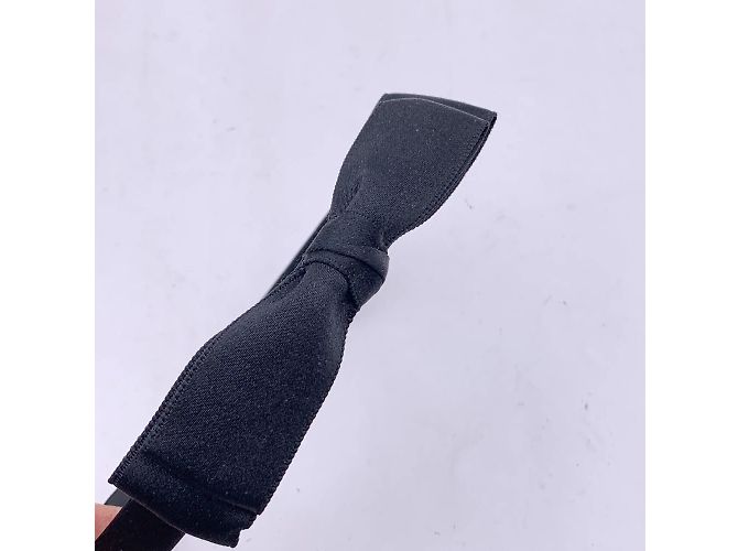 Chanel Accessorio per capelli con fascia in seta nera vintage Nero - vista 3