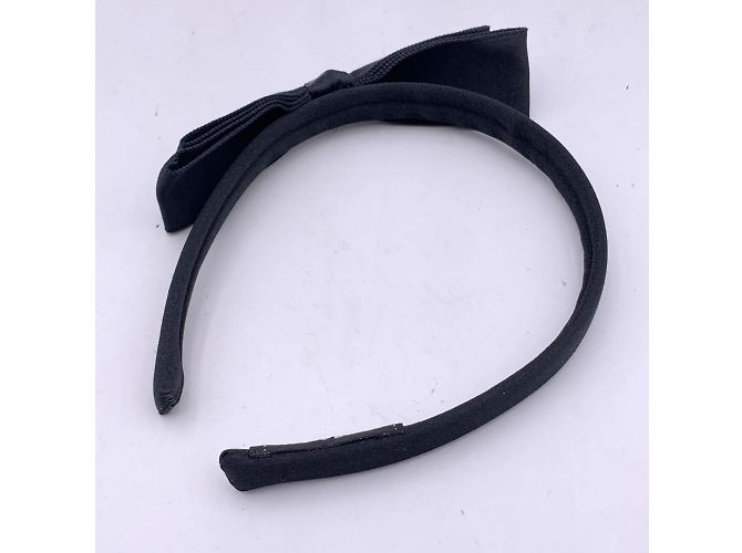 Chanel Accessorio per capelli con fascia in seta nera vintage Nero - vista 5
