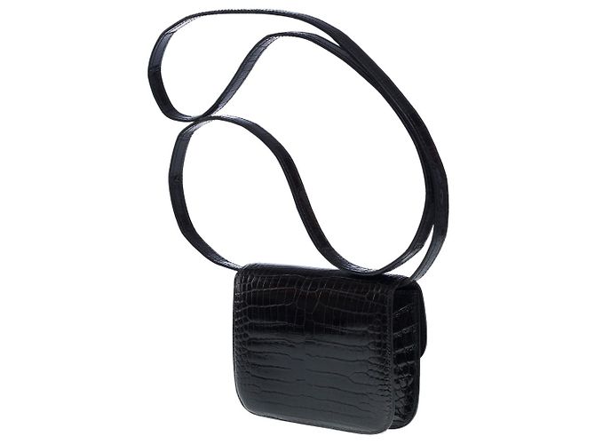 Hermès Pochette/borsa a spalla micro constance in coccodrillo nero100980 - vista 5