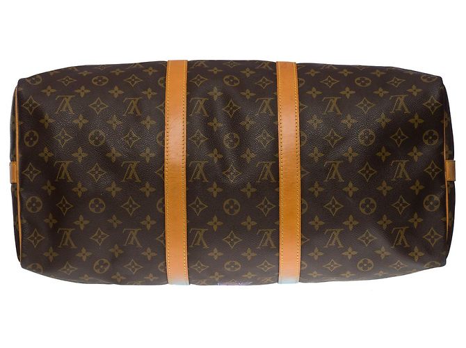 Louis Vuitton Borsa da viaggio Keepall 50 TRACOLLA PERSONALIZZATA "PINK PANTHER SPIRIT"-100928 Marrone - vista 9