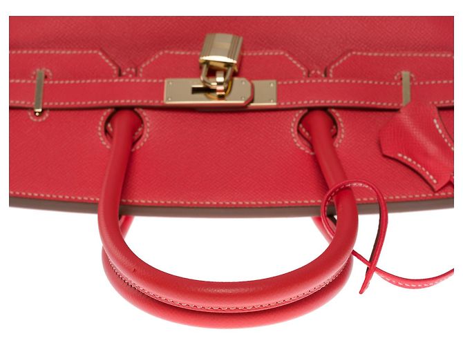 Hermès Borsa Hermes Birkin 35 in Pelle Rosa - 100957 - vista 8