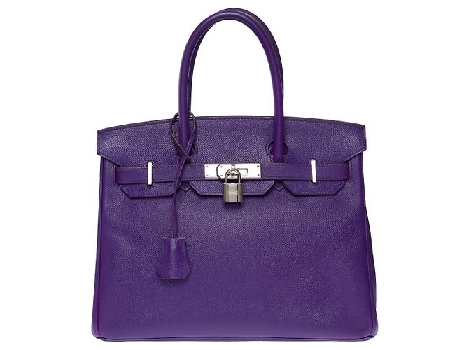 Hermès Borsa Hermes Birkin 30 in Pelle Viola - 100935 Porpora - vista 2