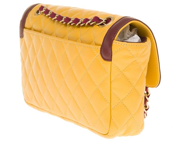 Diana Sac Chanel Timeless/Classico in Pelle Gialla - 100171 Giallo - vista 4