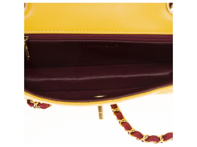 Diana Sac Chanel Timeless/Classico in Pelle Gialla - 100171 Giallo - vista 7