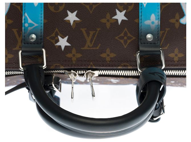 LOUIS VUITTON Borsa Keepall in Tela Marrone - 100216 - vista 6