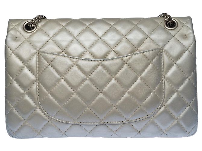 Mademoiselle Chanel Tasche 2.55 aus silbernem Leder - 100179 - Ansicht 2